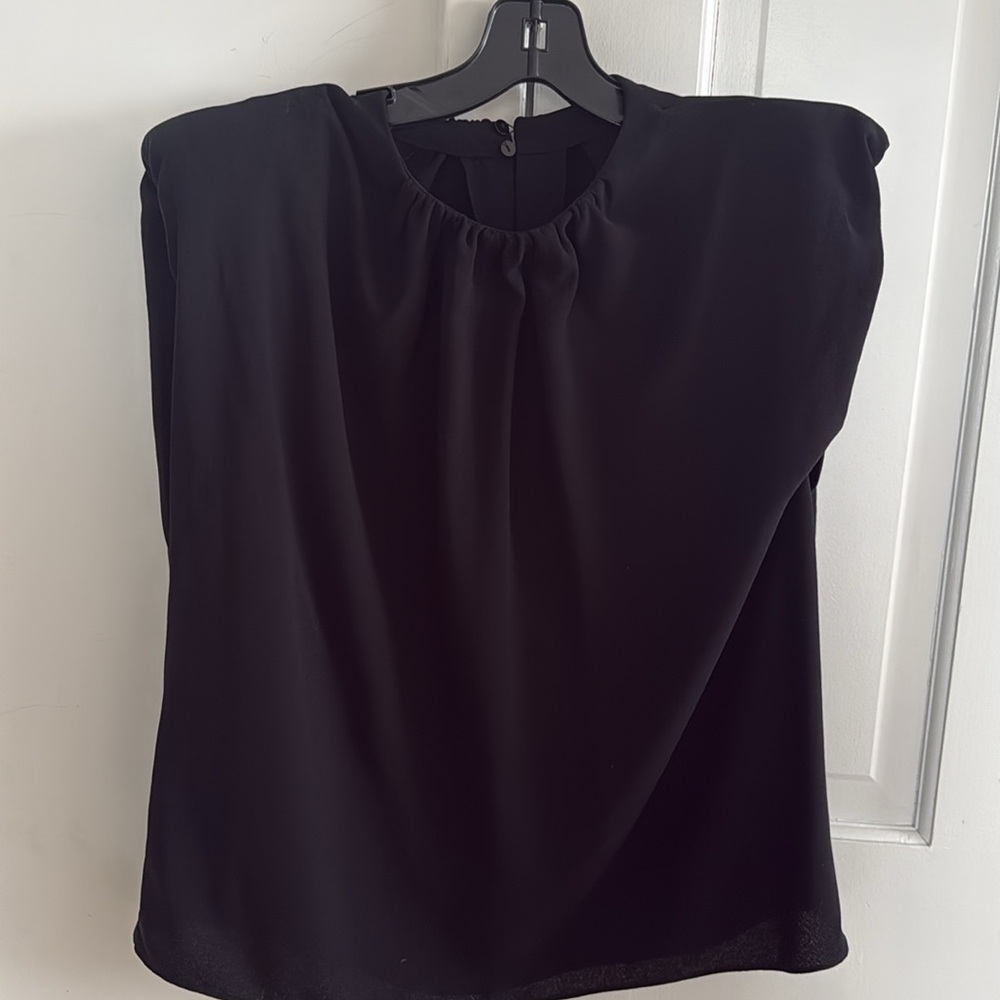 Zara Black Women's Pleated Neck Blouse